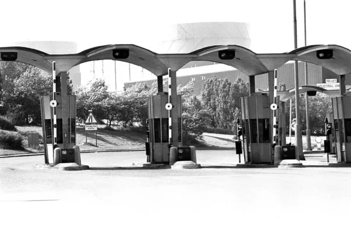 Framed Print : General scenes of traffic scenes in Newcastle - The empty tolls at the Tyne Tunnel