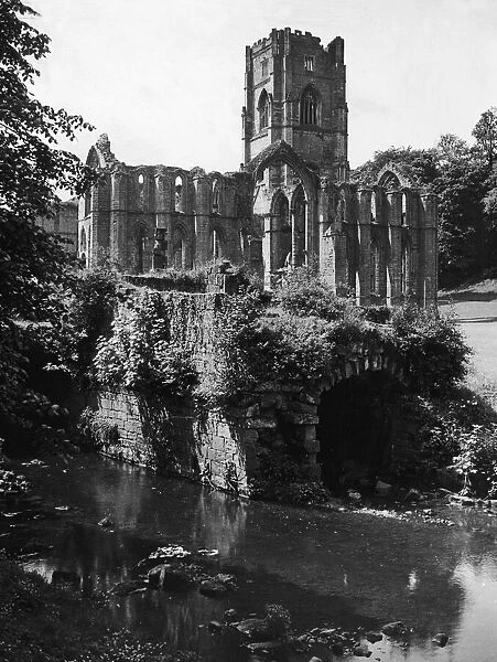 General view of Bolton Abbey in North Yorkshire 30th January 1945