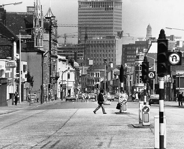 General view down Chapel Street, the main thoroughfare of Salford, Greater Manchester