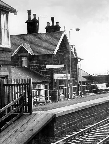 A general view of a deserted Widdrington Railway Station on 31st March 1976