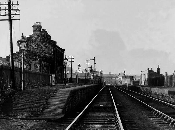 A general view of the disused Lanchester Railway Station on 27th January 1949