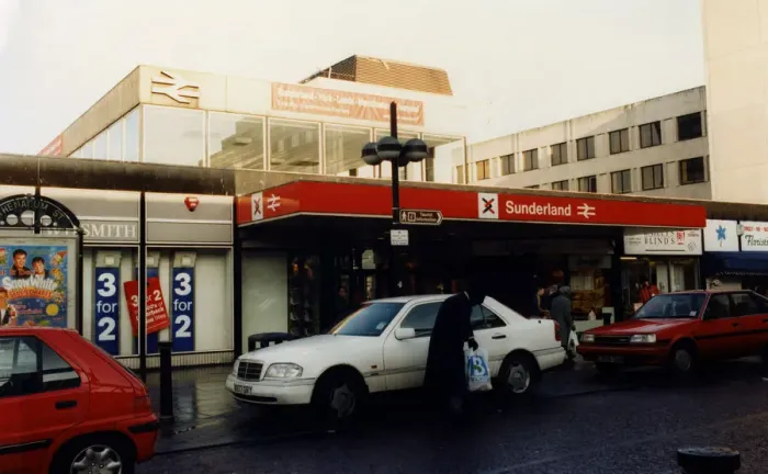 Framed Print : A general view of the exterior of Sunderland Railway Station on 12th january 1999