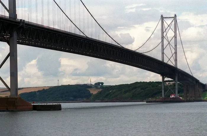 Framed Print : General view of the Forth Road Bridge Edinburgh Circa 1970