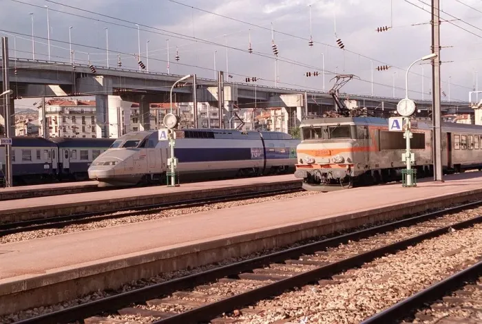 Framed Print : General view of French TGV Transport Trains at Nice Station, France Framed Print : General view of French TGV Transport Trains at Nice Station, France