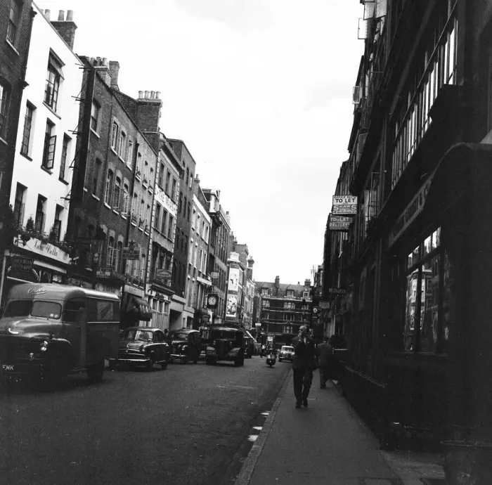 Framed Print : General view of Frith Street, Soho, London, 26th June 1956