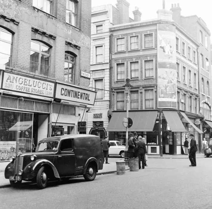 Framed Print : General view of Frith Street, Soho, London, 26th June 1956 Framed Print : General view of Frith Street, Soho, London, 26th June 1956