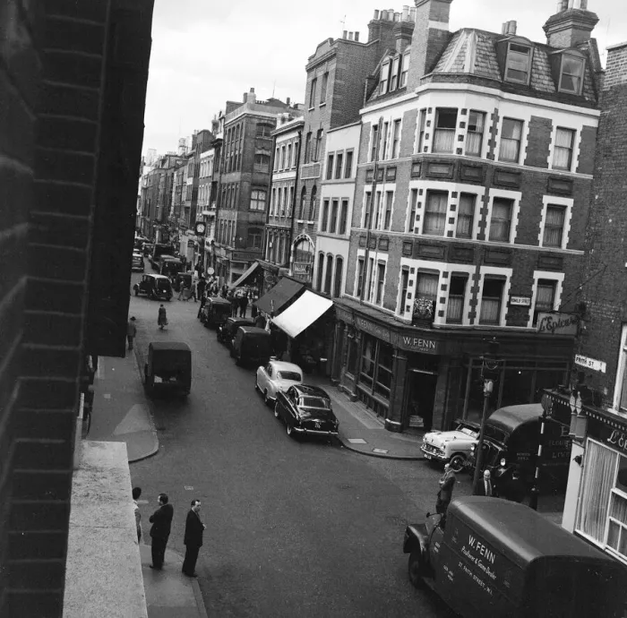 Framed Print : General view of Frith Street, Soho, London, 26th June 1956 Framed Print : General view of Frith Street, Soho, London, 26th June 1956