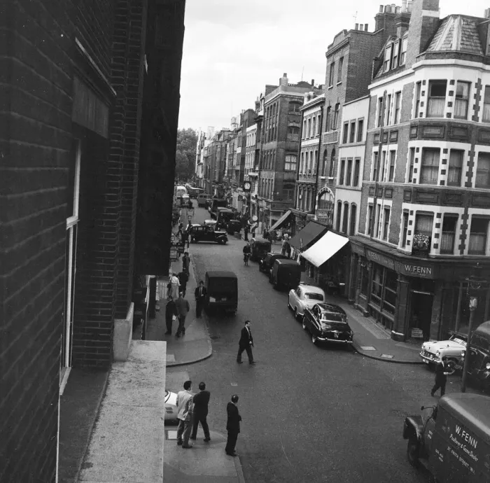 Framed Print : General view of Frith Street, Soho, London, 26th June 1956 Framed Print : General view of Frith Street, Soho, London, 26th June 1956