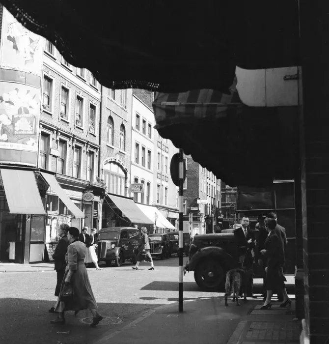 Framed Print : General view of Frith Street, Soho, London, 26th June 1956 Framed Print : General view of Frith Street, Soho, London, 26th June 1956