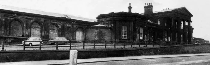 Framed Print : A general view of the Georgian exterior of Monkwearmouth Railway Station on 5th February Framed Print : A general view of the Georgian exterior of Monkwearmouth Railway Station on 5th February