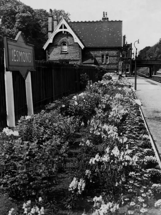 Framed Print : A general view of Jesmond Railway Station and the flowerbeds on the platform on 12th Framed Print : A general view of Jesmond Railway Station and the flowerbeds on the platform on 12th