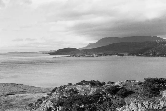 Framed Print : General view of Loch Broom and Ullapool in Easter Ross, Scotland. Circa 1960 Framed Print : General view of Loch Broom and Ullapool in Easter Ross, Scotland. Circa 1960