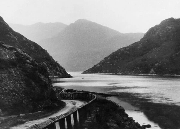 General view of Loch Hourn in the Highlands, a branch of the Sound of Sleat which