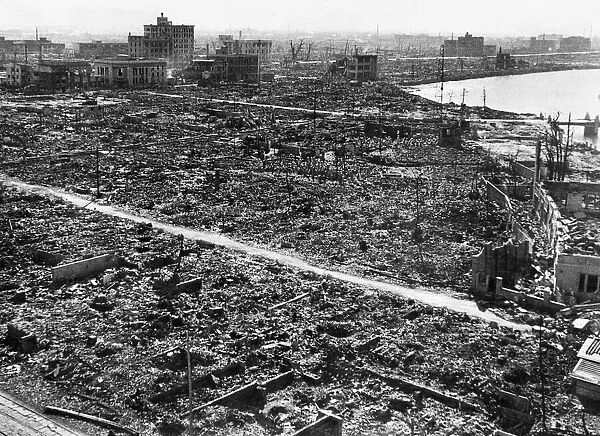 General view looking across the centre of damage at Hiroshima following the dropping of