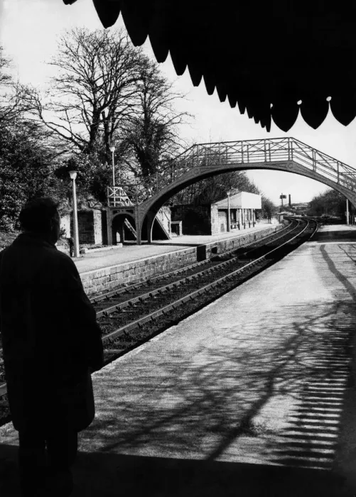 Framed Print : A general view along the platform at Stocksfield Railway Station in Northumberland