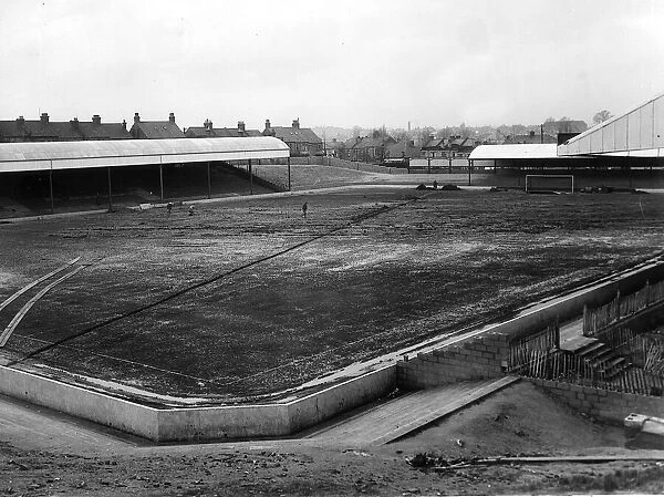General view of Roots Hall, home of Southend United football club. January 1956