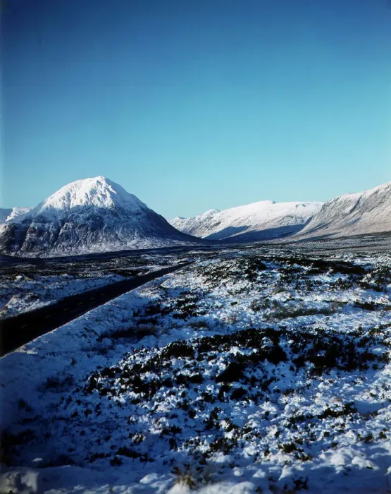 Framed Print : General view showing Buchaille Etive Mhor Pass of Glencoe in winter, 1981 Framed Print : General view showing Buchaille Etive Mhor Pass of Glencoe in winter, 1981