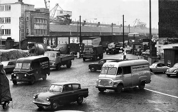General view showing the busy traffic scenes along New Quay on the dock Road in Liverpool