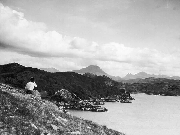 General view showing Gairloch Bay in the Western Highlands, Scotland