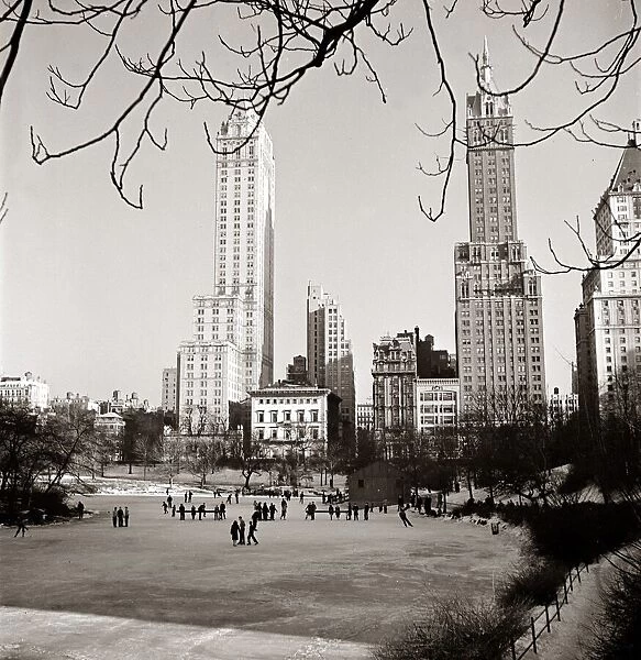 A general view showing the ice rink in New Yorks Central Park