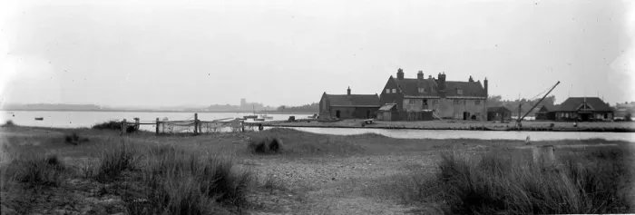 Framed Print : General view showing Mudeford Haven and quay in Dorset, August 1928 Alf 170 Framed Print : General view showing Mudeford Haven and quay in Dorset, August 1928 Alf 170