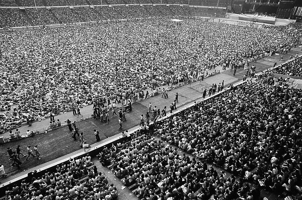 General view showing the thousands of fans at the Midsummer Music concert at Wembley