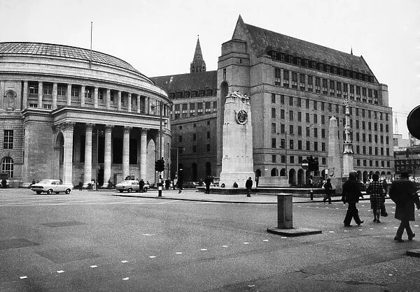 General view of St Peters Square in Central Manchester. 26th February 1974