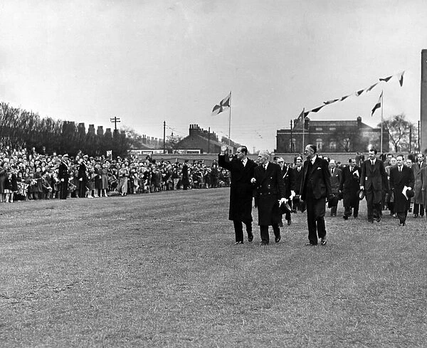 A general view of the stadium as Prince Philip, Duke of Edinburgh, accompanied by Mr A