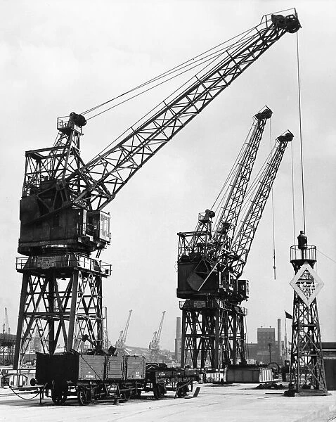 General view of the Stalbridge Dock on the River Mersey at Garston, Liverpool