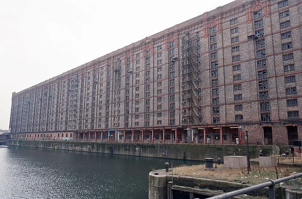General view at Stanley Dock in Liverpool, showing the tobacco warehouse building