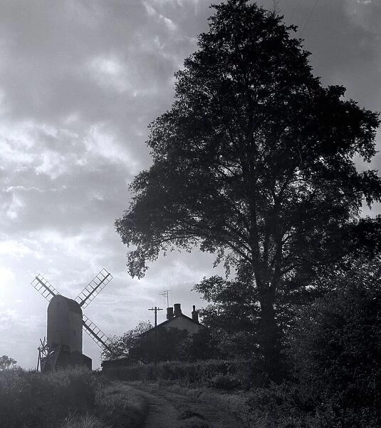 A general view of a typical windmill pictured on a farm in the Hertfordshire countryside