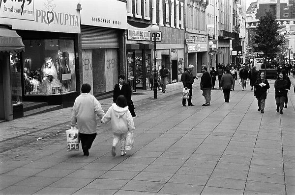 General views of Bold Street, Liverpool. 12th November 1991