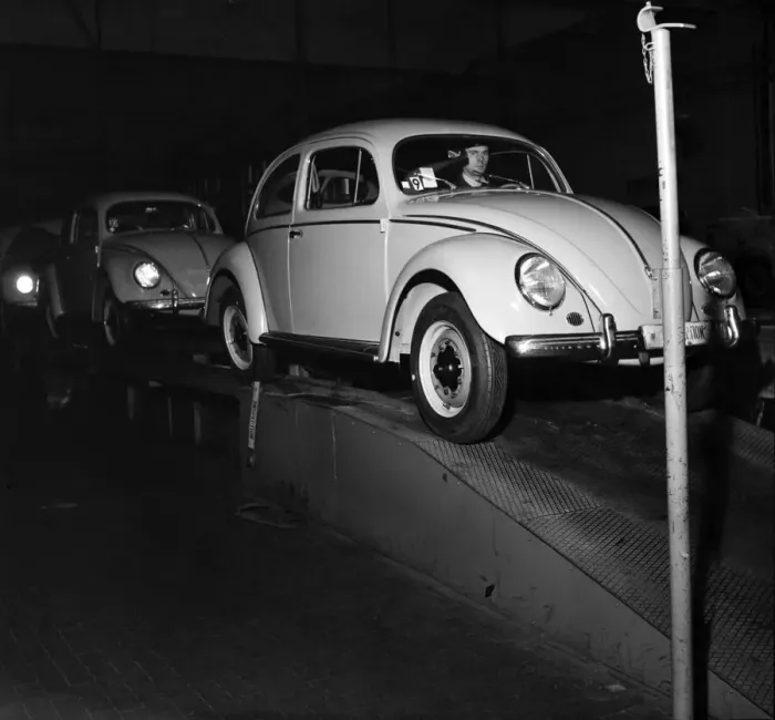 Framed Print : General views of the production line at the volkswagen factory producing Beetle cars in Framed Print : General views of the production line at the volkswagen factory producing Beetle cars in