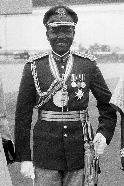 General Yakuba Gowon President of Nigeria seen here during his state visit to Britain