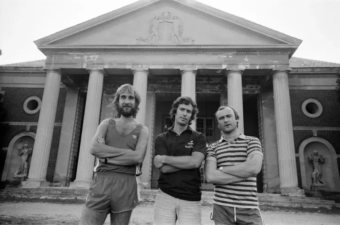Framed Print : Genesis (Phil Collins, Mike Rutherford and Tony Banks) ahead of a concert in Saratoga Framed Print : Genesis (Phil Collins, Mike Rutherford and Tony Banks) ahead of a concert in Saratoga