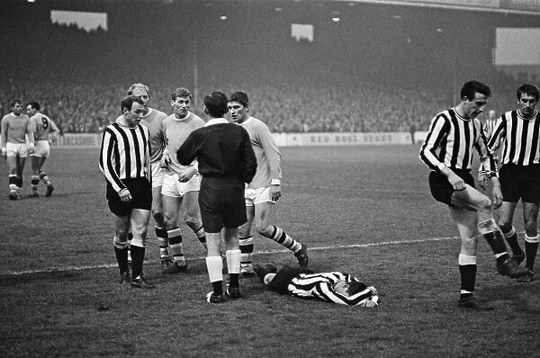 Geoff Allen, making his First Division debut for Newcastle United