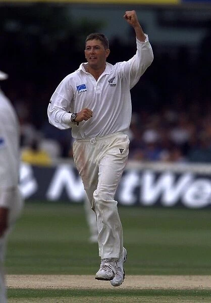 Geoff Allott July 1999 Allott celebrates his wicket of Andrew Caddick in the 2nd