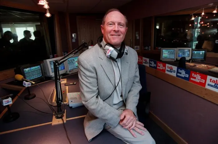 Framed Print : Geoff Boycott January 99 In Talk Radio studio at his new job as chief cricket