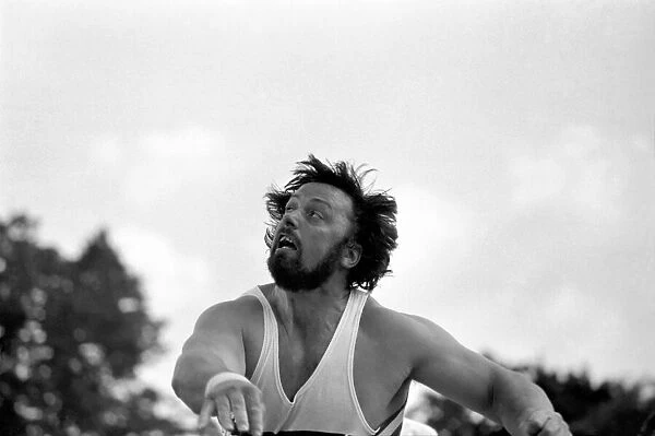 Geoff Capes. Shot putt seen here at G. B. vs. USSR. Crystal Palace. August 1975