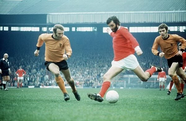 George Best 1971 Manchester United (centre) and M Bailey Wolverhampton football
