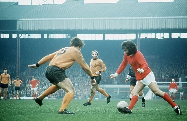 George Best 1971 Manchester United football v Wolves