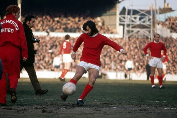 George Best in action for Manchester United during their English League Division One