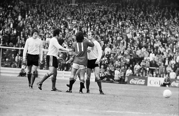 George Best action Manchester United v Fulham. 8th August 1971