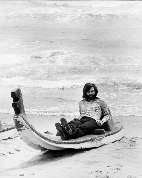 Framed Print : George Best alone on a deserted Spanish beach Circa 1974 Framed Print : George Best alone on a deserted Spanish beach Circa 1974