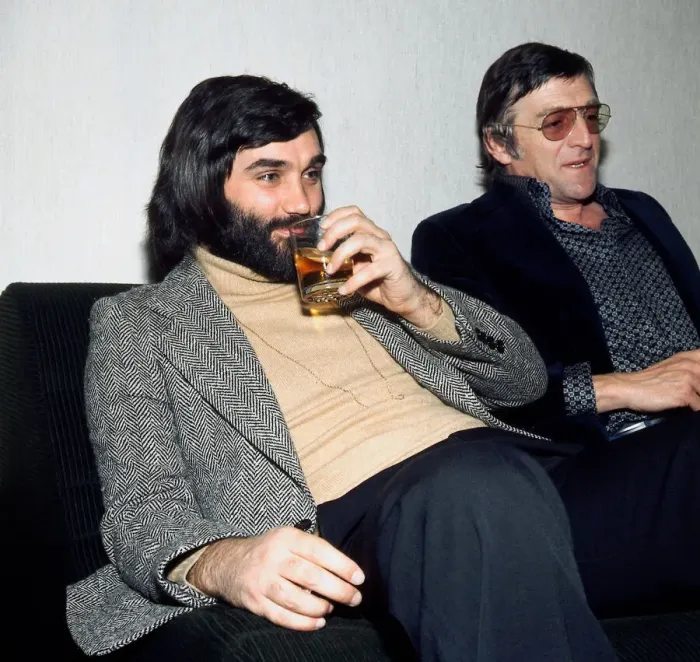 Framed Print : George Best former football player seen here with television personality Michael Framed Print : George Best former football player seen here with television personality Michael