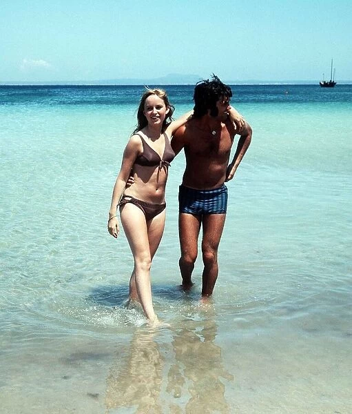 George Best Football Player and Susan George actress on holiday in Palma Nova Majorca