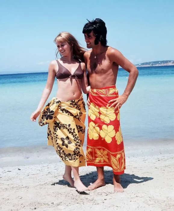 Framed Print : George Best football player and Susan George actress on holiday in Palma Nova Majorca