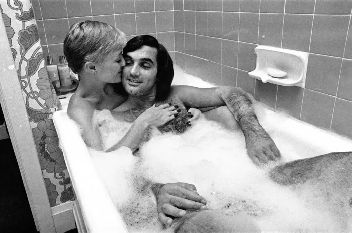 Framed Print : George Best and his girlfriend Angela Macdonald - James pictured at the London home Framed Print : George Best and his girlfriend Angela Macdonald - James pictured at the London home