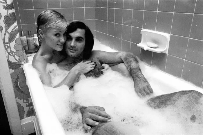 Framed Print : George Best and his girlfriend Angela Macdonald - James pictured at the London home