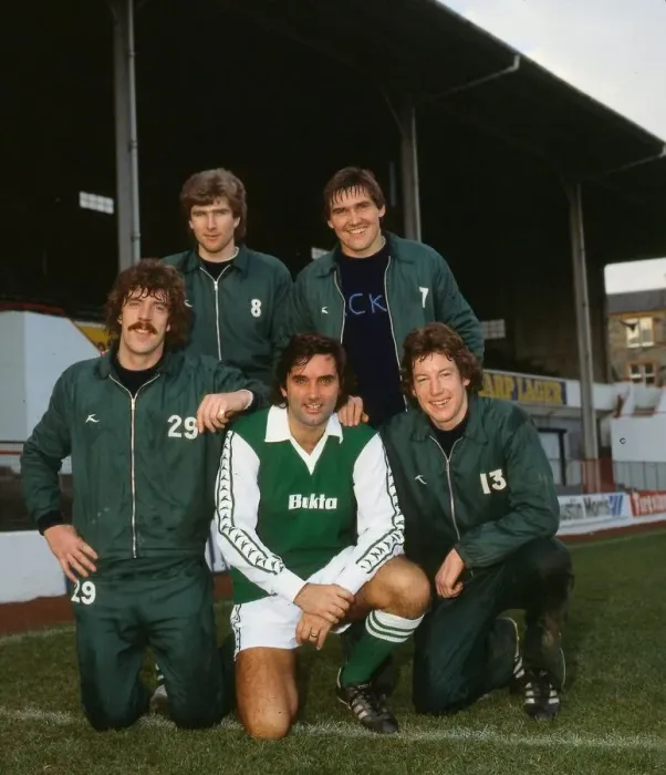 Framed Print : George Best Hibs Hibernian football player November 1979 With Tony Higgins Jackie